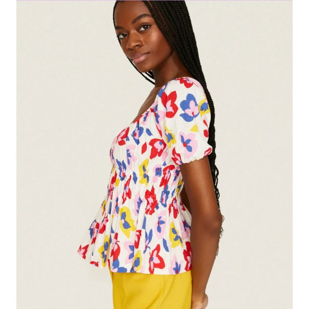 NWOT Reworked Kate Spade Summer Flowers Riviera Top Size XS - 1-2 DAY QUICK SHIP